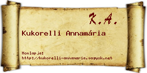 Kukorelli Annamária névjegykártya