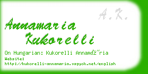 annamaria kukorelli business card